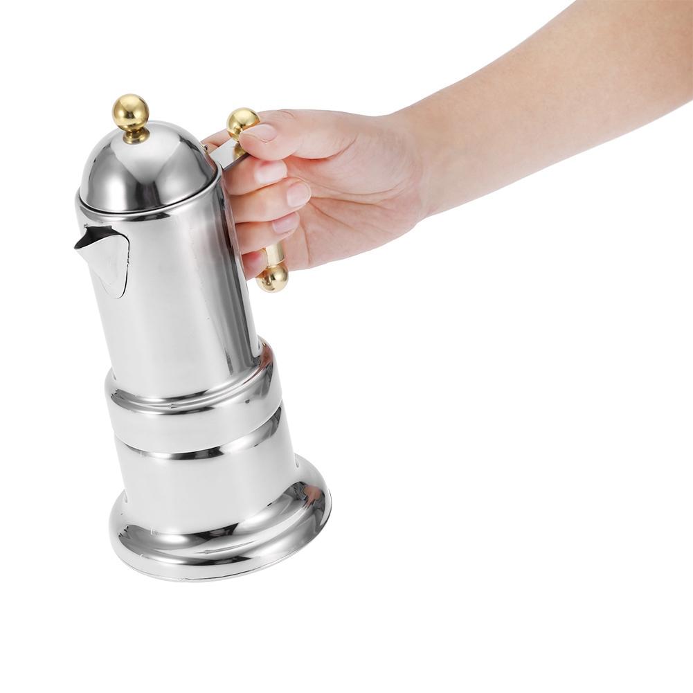 Кофеварка эспрессо Moka Pot из нержавеющей стали с предохранительным клапаном 200 мл