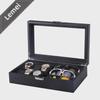 Dual-Color Carbon Fiber Leather Watch and Jewelry Storage Box: 6 Watches, 3 Bracelets/Glasses Capacity