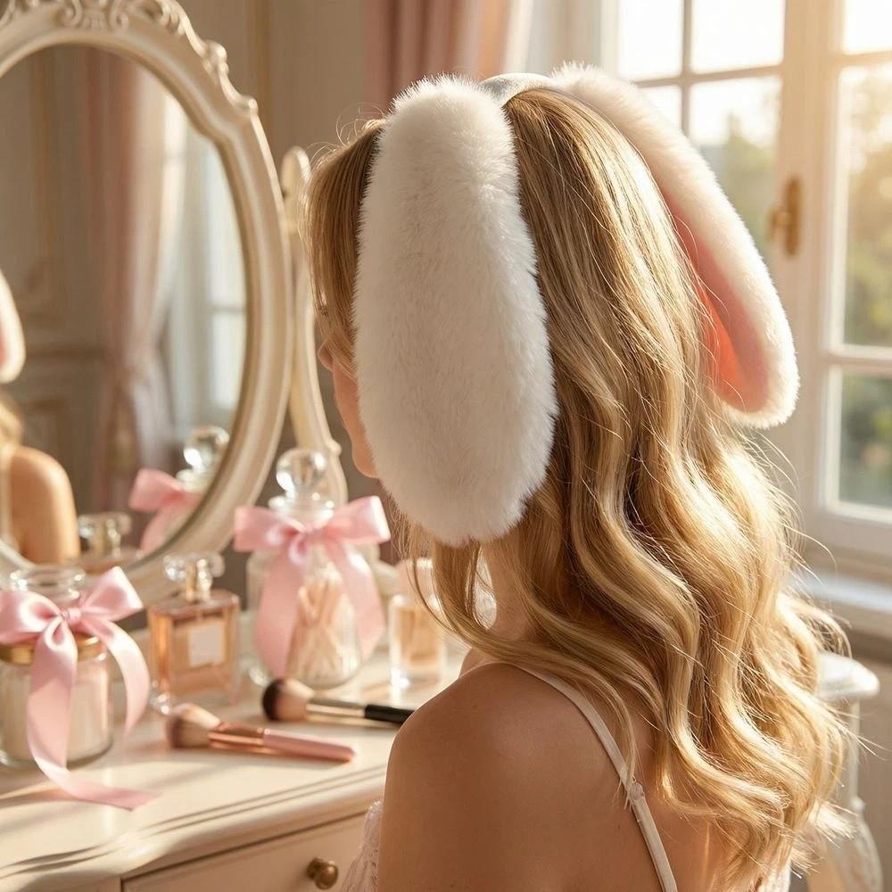 Soft Bunny Ears Headband Lop-eared Plush Headwear Elegant Easter Rabbit Hair Hoop Events