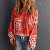 2025 New Autumn and Winter Women's Long-sleeved Printed Tops T-shirt Shirt