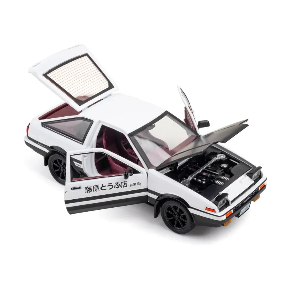 1:24 Initial D Toyota Trueno AE86 Литая под давлением модель автомобиля из сплава, спортивный автомобиль, игрушки для детей и взрослых, игрушечные машинки с черным капотом