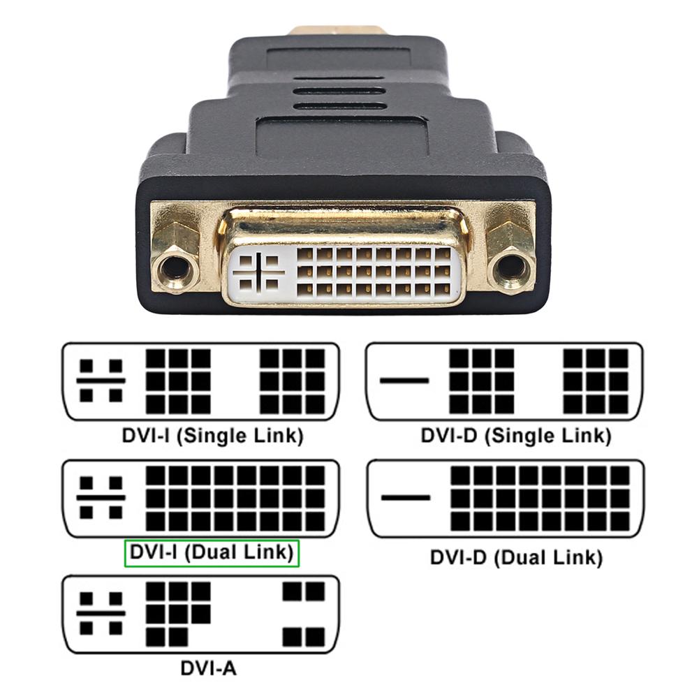 DVI-I Dual Link(24+5контактный) Адаптер-конвертер «мама-папа» совместимый с HDMI HDTV DVD LCD