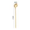 5Pcs 17.3cm Round Spoon Long Handle Stainless Steel Coffee Spoon, Gold (BPA Free, No FDA)