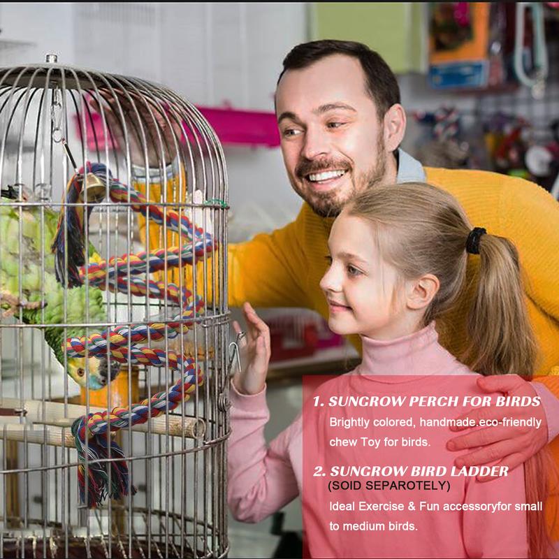 Parrot Rope 0.5-2M Climbing Toy Sturdy Flexible Deformable Budgie Stand for Parakeet African Grey Parrot Macaw Lovebird Finches