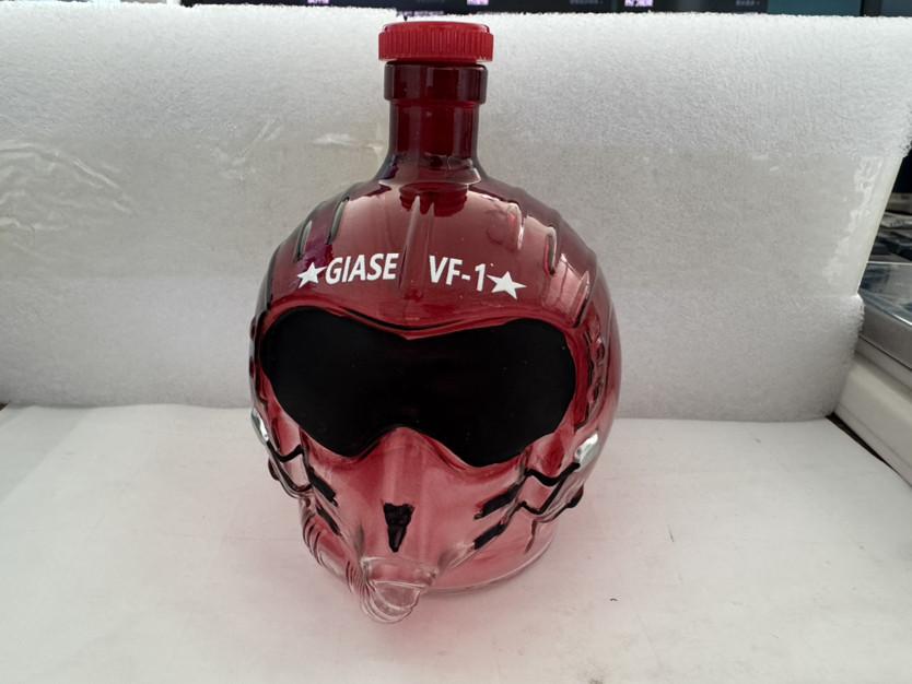 Pilot Helmet Shaped Glass Decanter, Creative Empty Whiskey Liquor Bottle, Bar Decorative Wine Bottle