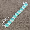 Fire Opal Gemstone Handmade 925 Sterling Silver Bracelet 7-8" KKG-145