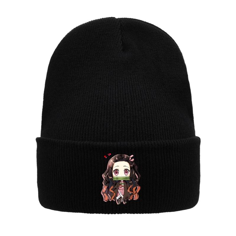 Demon Slayer Eyes Knitted Hat For Women Unisex Beanies Winter Hats Polyester Kimetsu No Yaiba Anime Manga Hip Hop Melon Cap