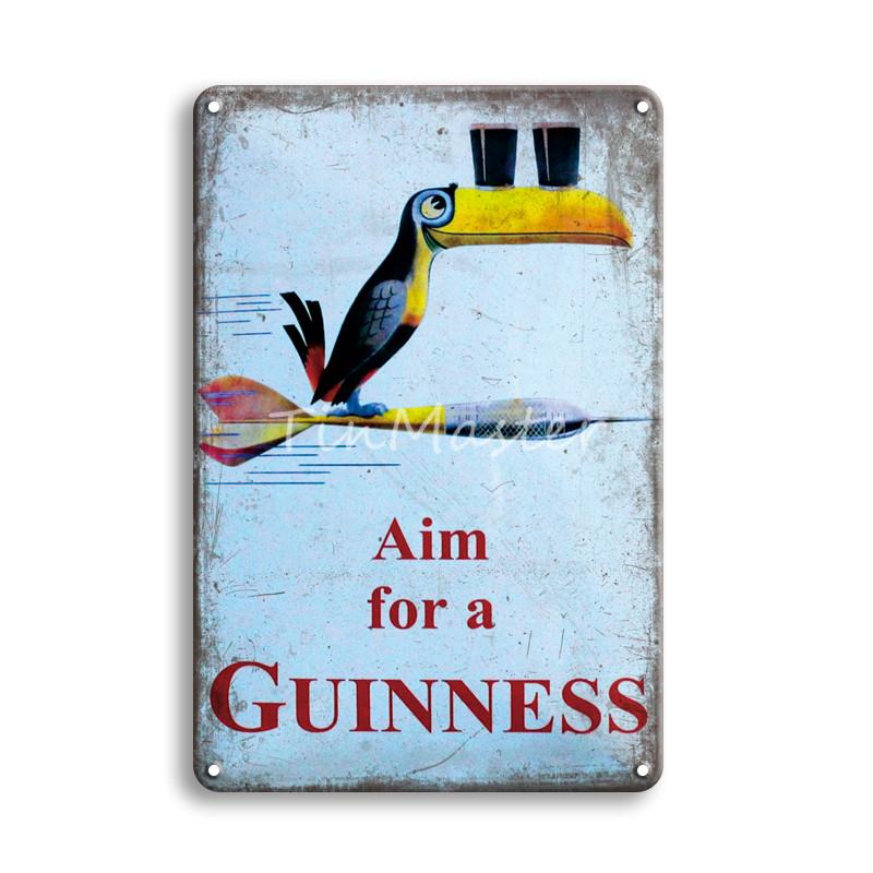 Коктейль Guinness Corona, ром, металлическая вывеска, жестяная вывеска, винтажный вид, украшения для домашнего бара, аксессуары, настенные художественные постеры и принты