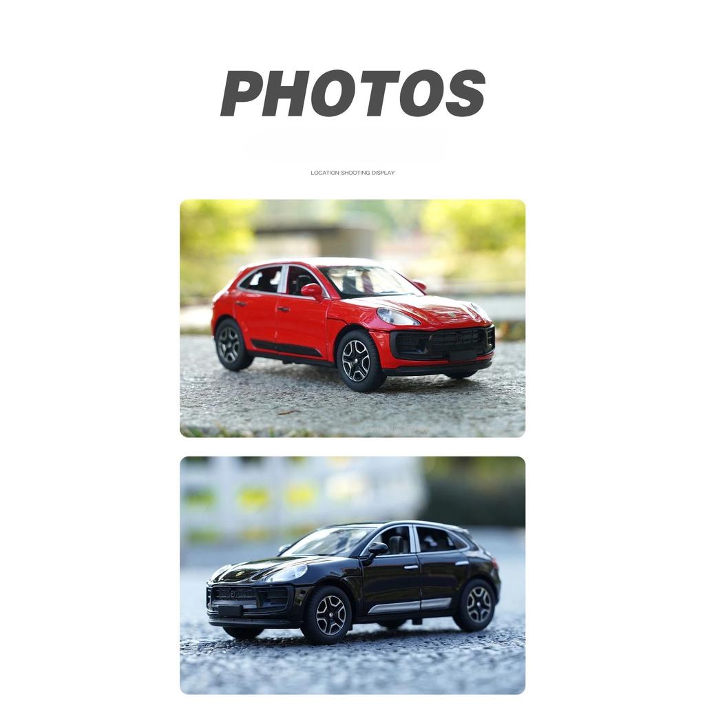 1/32 Porsche Macan T SUV Модель автомобиля из цинкового сплава, литая игрушка-симулятор со звуком и светом, коллекционная, украшает подарок на день рождения мальчика