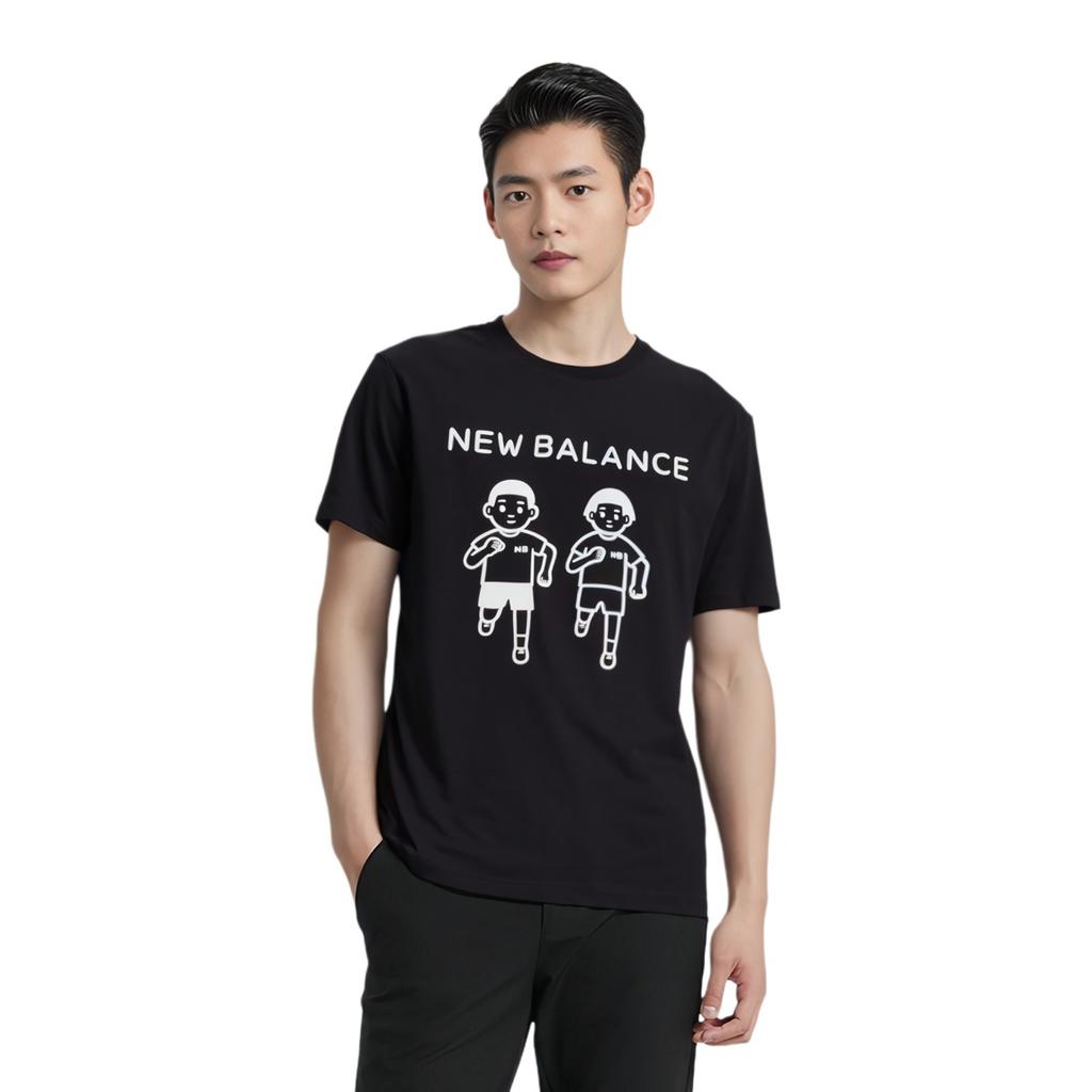 New Balance x Noritake Crossover Funny Pattern Short Sleeve Couple Style Black Unisex AMT02375-BK