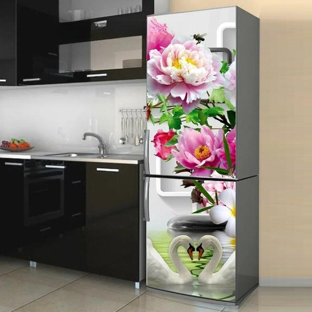 Наклейки на стену с геометрическим узором на холодильник для столовой, украшение дома, кирпичи, чашки, шкаф, виниловая наклейка для еды, художественная наклейка на стену, холодильник