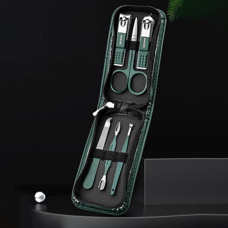 6 шт. портативные роскошные маникюрные наборы, наборы для педикюра, яркие черные кусачки для ногтей, набор инструментов для личной гигиены, ножницы для бровей