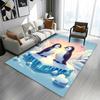 "Penguin Love on Ice with Heart Sunset" Patterned carpet a non slip rug suitable for all seasons and any setting, gift