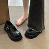 [Ушилай] Французские туфли Мэри Джейн из маленькой кожи для женской зимы 2025, новые лоферы на толстой подошве с японским мелким вырезом