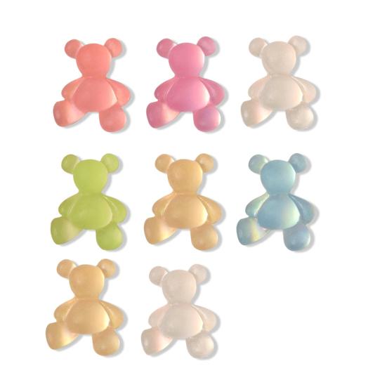 8 шт. стильные креативные легкие украшения для ногтей светящиеся медведи художественные украшения для девочек