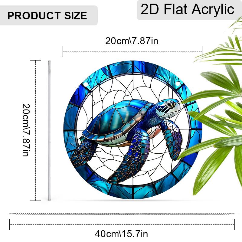 Acrylic Sea Turtle Suncatcher Stained Glass Effect Window Hanging Ornament Turtle Lover Gifts