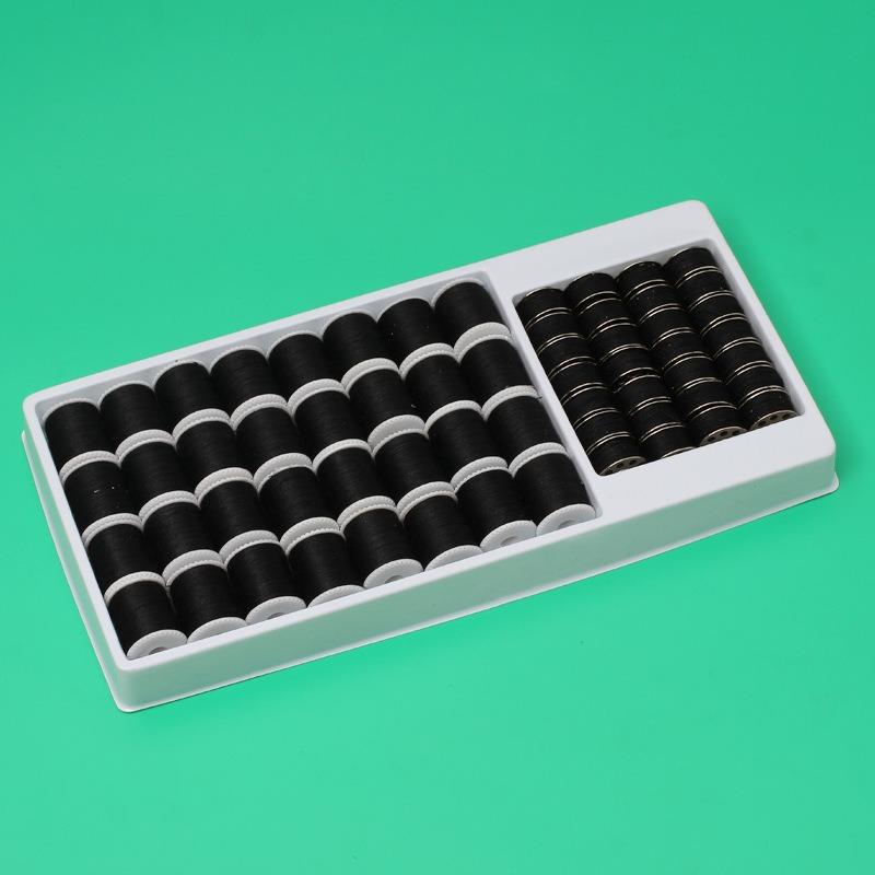 32 Spools of Thread with 28 Metal Bobbin Backing 1 Box DIY Colorful Thread Black and White 60 Spools Home Sewing Machine Thread