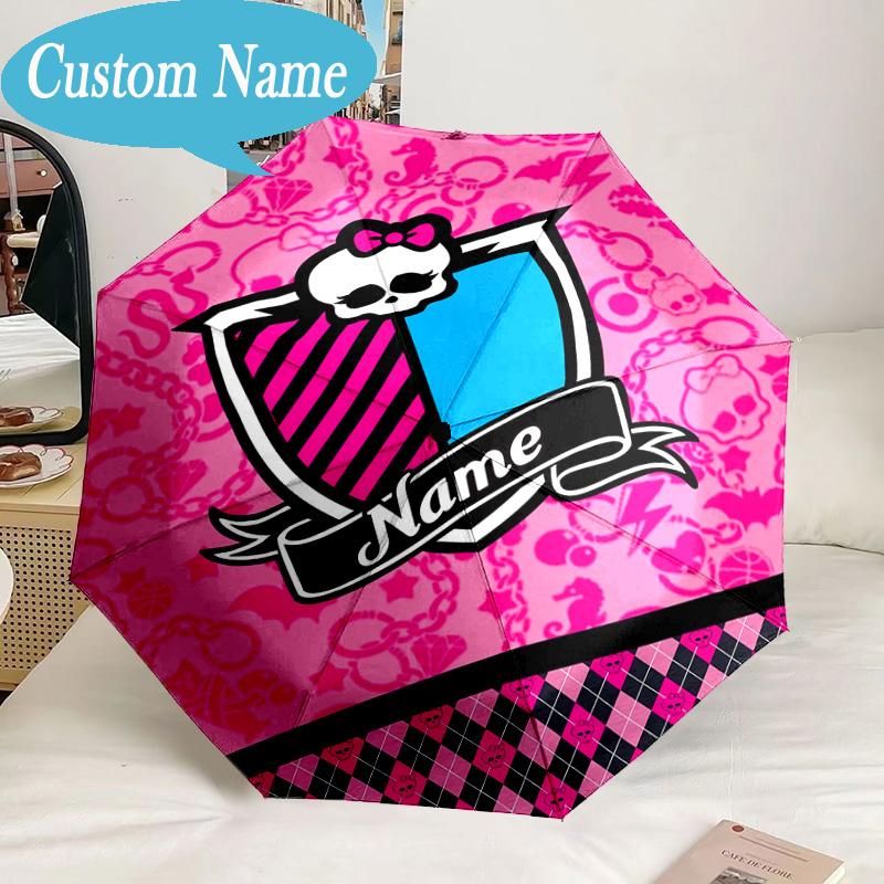 Custom Name Umbrella Monster High Artwork Umbrella 8-Frame for Travel, Camping, Casual Lightweight Portable, Essential for Family Gifts