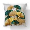 45x45cm Gingko Leaf Polyester Cushion Cover Black Gold  Waist Pillowcase Living Room Chair Sofa Home Decoration