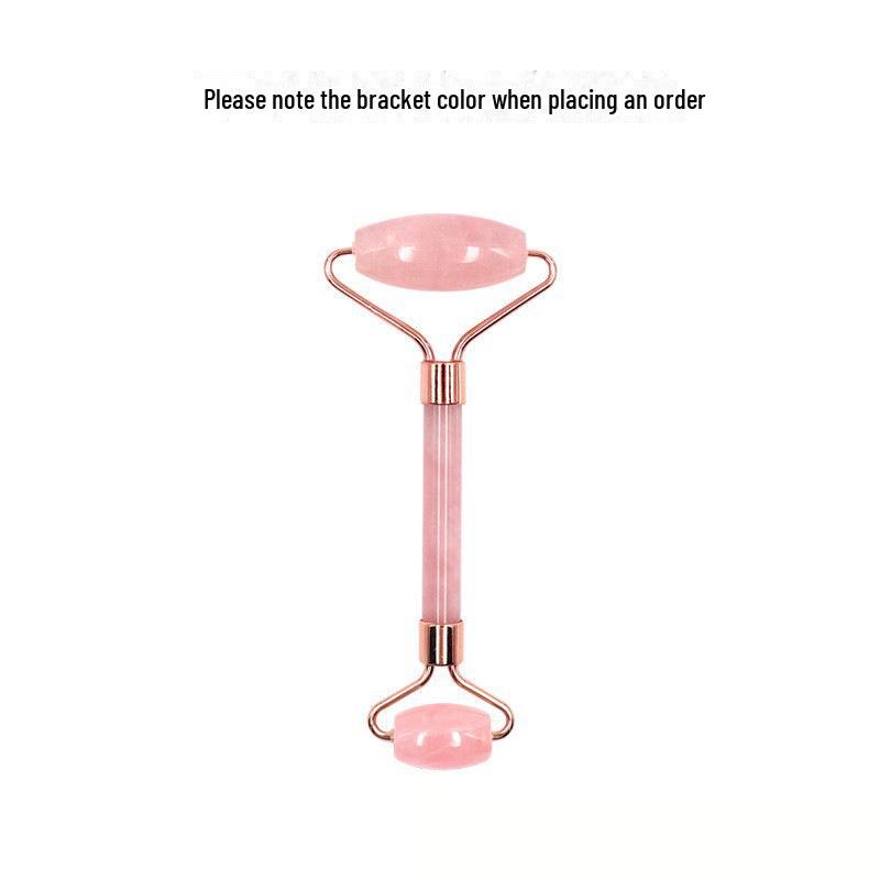 Популярный набор для массажа с роллерами Pink Crystal Jade: Массажер с двумя головками в форме сердца для глаз и лица.