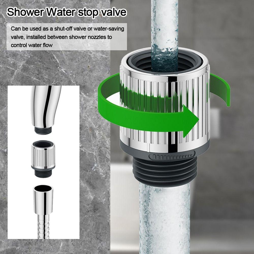Useful Bathroom Parts ABS Shut-Off Valve Water Stop Valve Flow Regulator Shower Head Arm Diverter