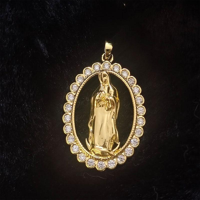 European and American Fashion Virgin Mary Pendant Necklace for Women Lucky Amulet Christian Religious Jewelry Accessories Gift