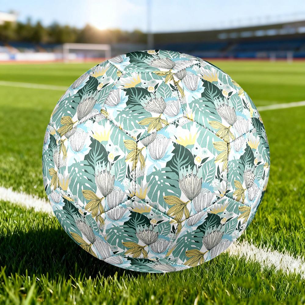 1pc Tropical Floral Size 5 Soccer Ball Professional Match Training Football Indoor &Outdoor Sports Ball Lightweight Durable c65183