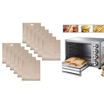 Упаковка из 10 профессиональных пакетов для тостов. Легкая очистка. Антипригарный пакет для тостера. Пакеты для тостов для хлебопечек.