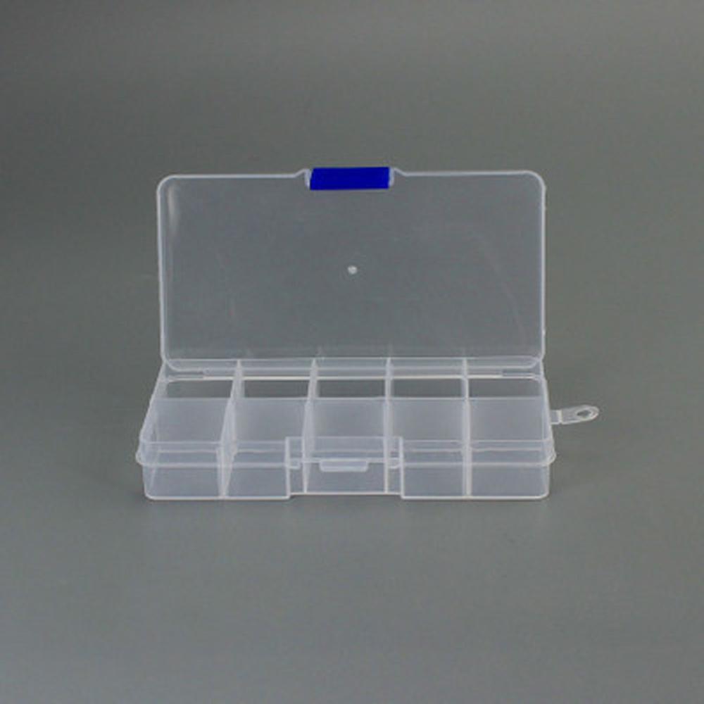 Plastic Detachable Storage Case Square Fishing Tackle Box 10 Compartments Storage Box Fishing Box