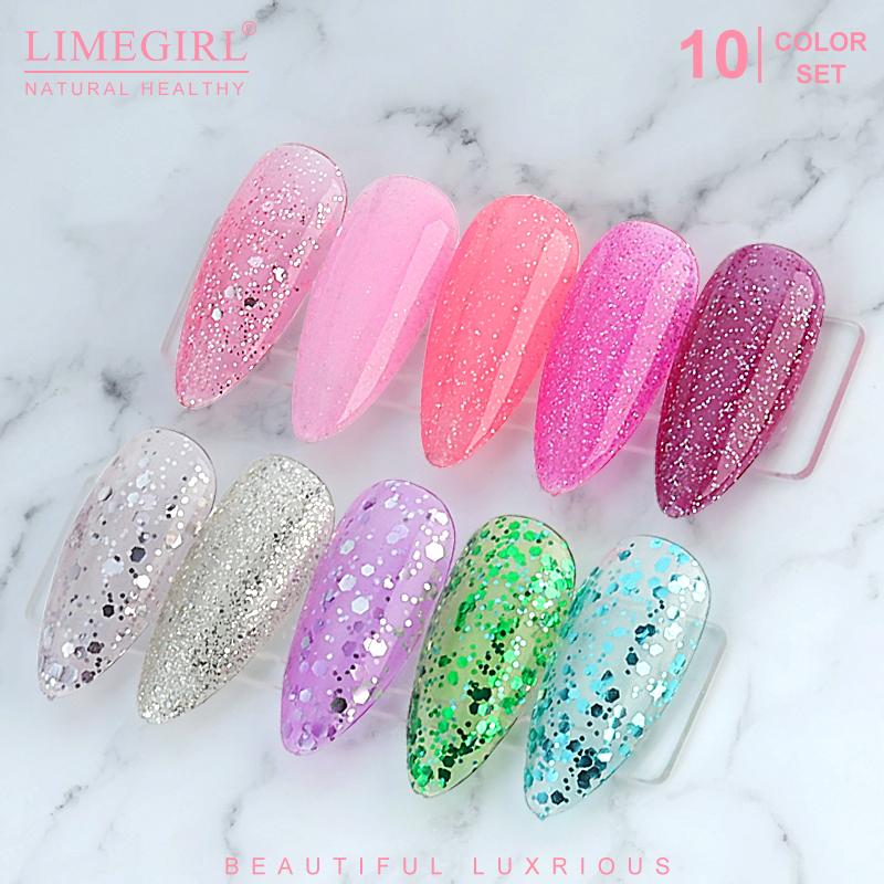 limegirl 10 шт./компл. гель-лак для ногтей популярные цвета полуперманентный замачиваемый УФ-светодиодный гель-лак для дизайна ногтей