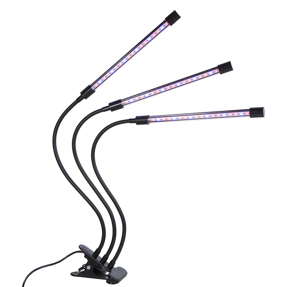 DC5V 27W 3-headed LED Plant Growing Light with Adjustable 360 Degrees  Goosenecks Red and Blue Light Bulbs