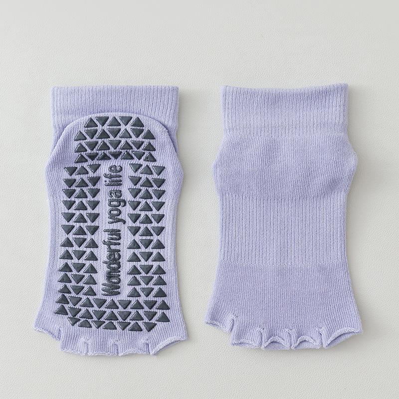 Women's Summer Thin Professional Pilates Yoga Exposed Toe Non Slip Middle Tube Five Finger Socks