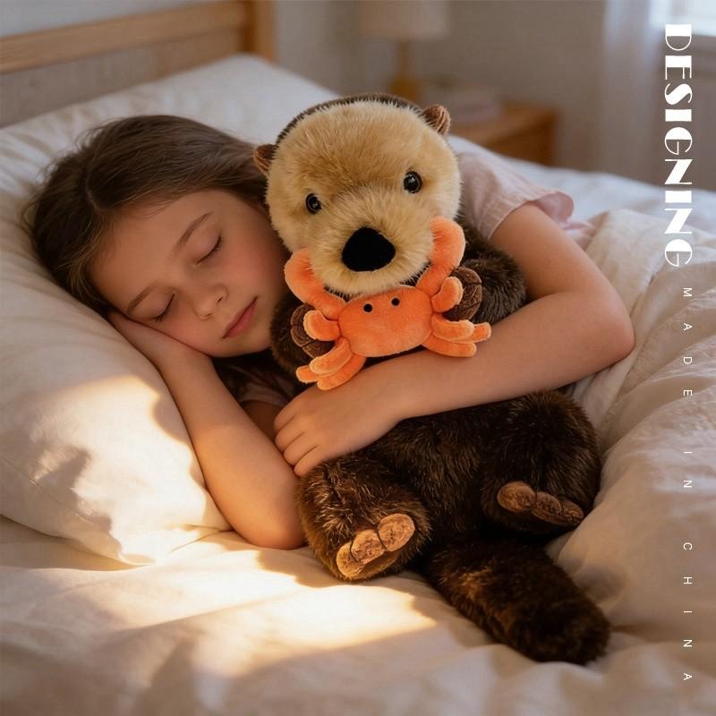 Kids Plush Otter Doll With Pp Cotton Filling Suitable For Gifts And Playtime