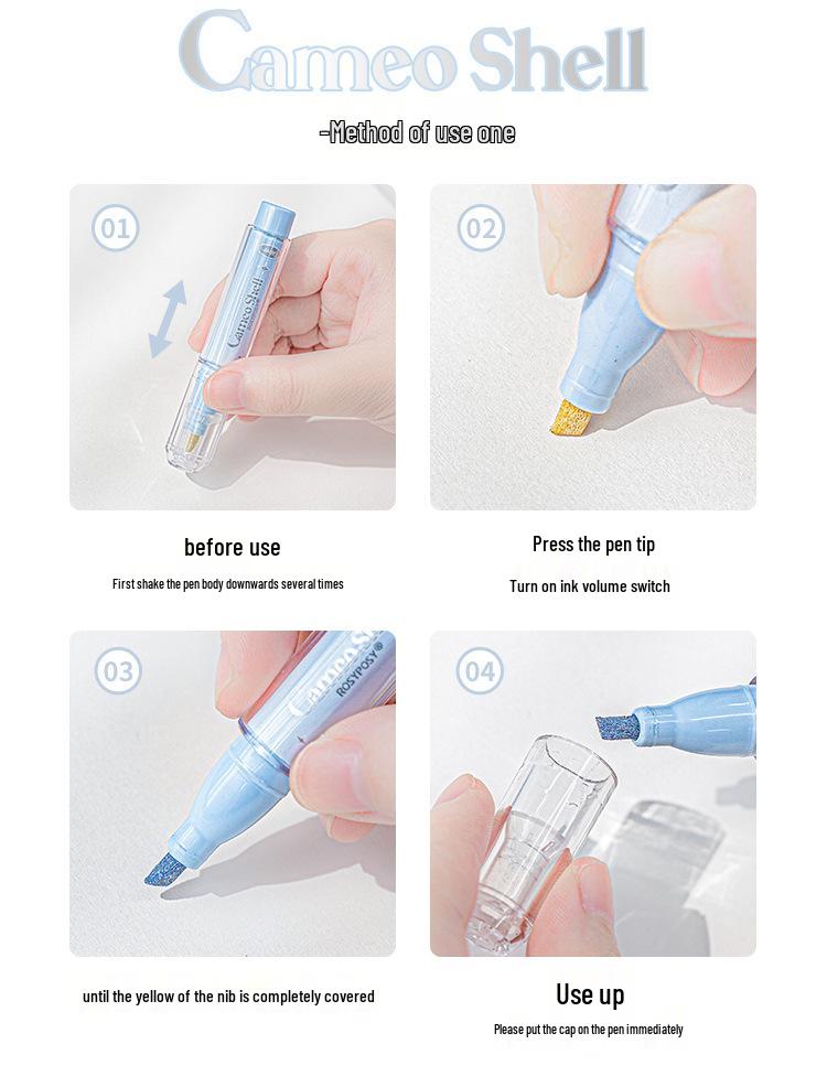 Ручка-хайлайтер RosyPosy Bling Heart Fluorescent для ведения дневника