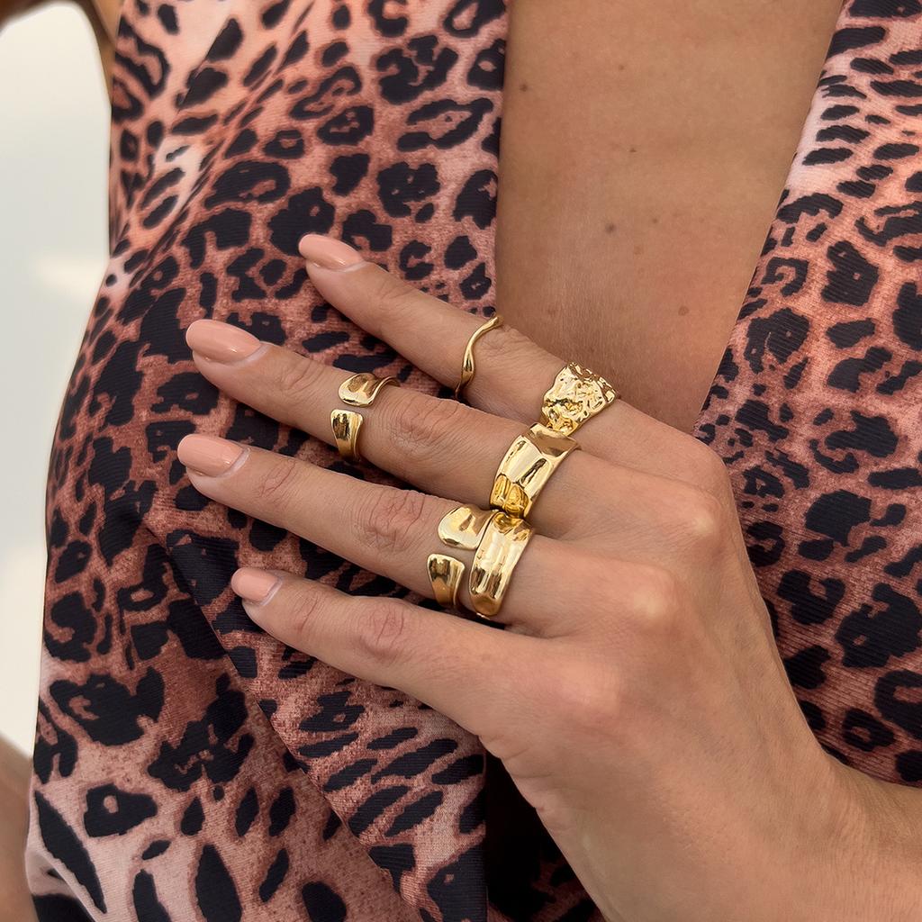 Ювелирное изделие индивидуальность простое нерегулярное ювелирное кольцо холодный ветер ниша складной открытый набор колец