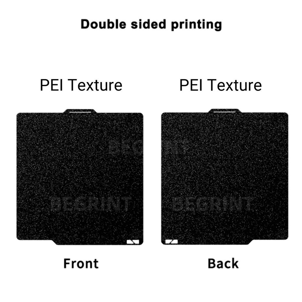 PEI Textured Build Plate 257x257mm Dual Sided High Temp Easy Demold Spring Steel PEY PEO PET Sheet for Bambu Lab A1 P1P P1S X1C