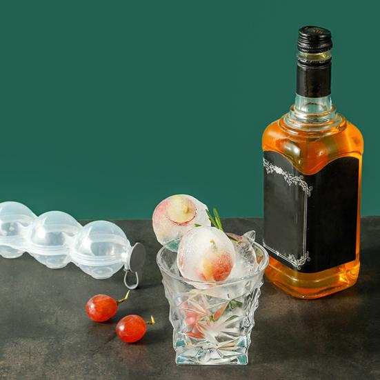 Форма для ледяного шара, 4 полости, кухонные принадлежности, пластиковая круглая форма для изготовления кубиков льда, практичная DIY, устойчивость к низким температурам