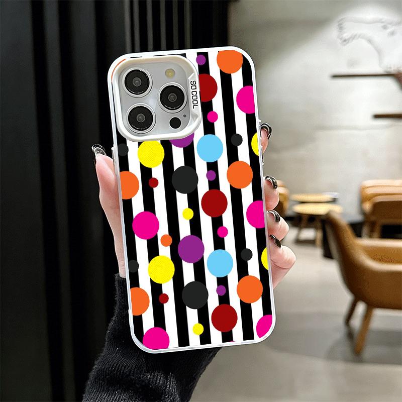 Арт-дизайн в горошек Мода Мягкий чехол для телефона для iPhone 15 16 17 Pro Max 17Air 16E 14 Plus 13 12 Mini Ударопрочная задняя крышка She