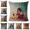 Colorful Cute Cartoon Girl and Pet Dog Fairy Tale World Pillowcase Decor for Sofa Home Pillow Case Polyester Cushion Cover