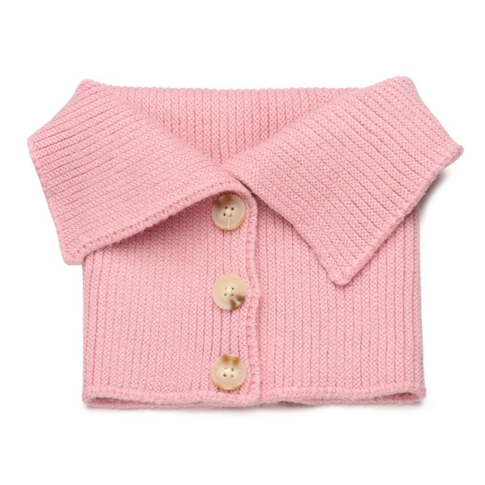 Женский ветрозащитный теплый шарф с пуговицами, защита шеи, водолазка, вязаный искусственный воротник