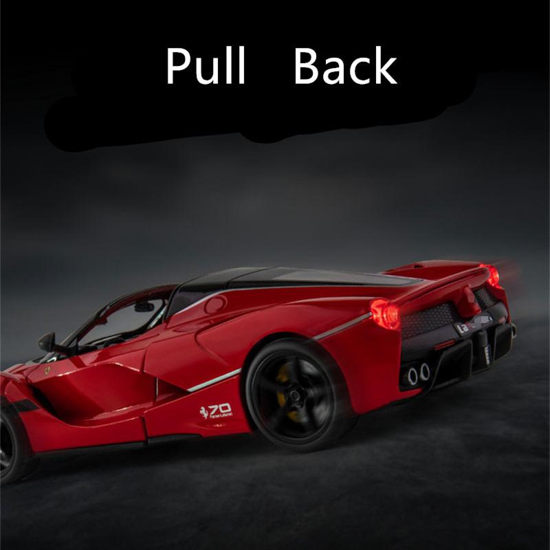 1/24 Laferrari Alloy Open Sports Car Model Diecasts & Toy Vehicles Metal Car Model Simulation Sound and Light Kids Gift