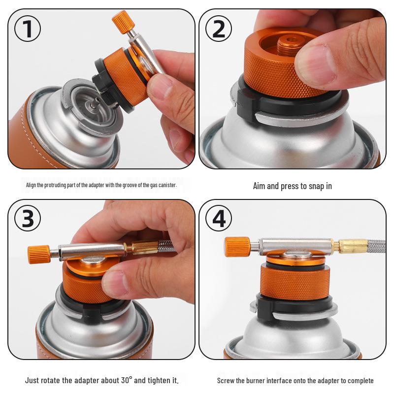 Уличный газовый баллонный переходник с самоблокирующимся разделенным типом