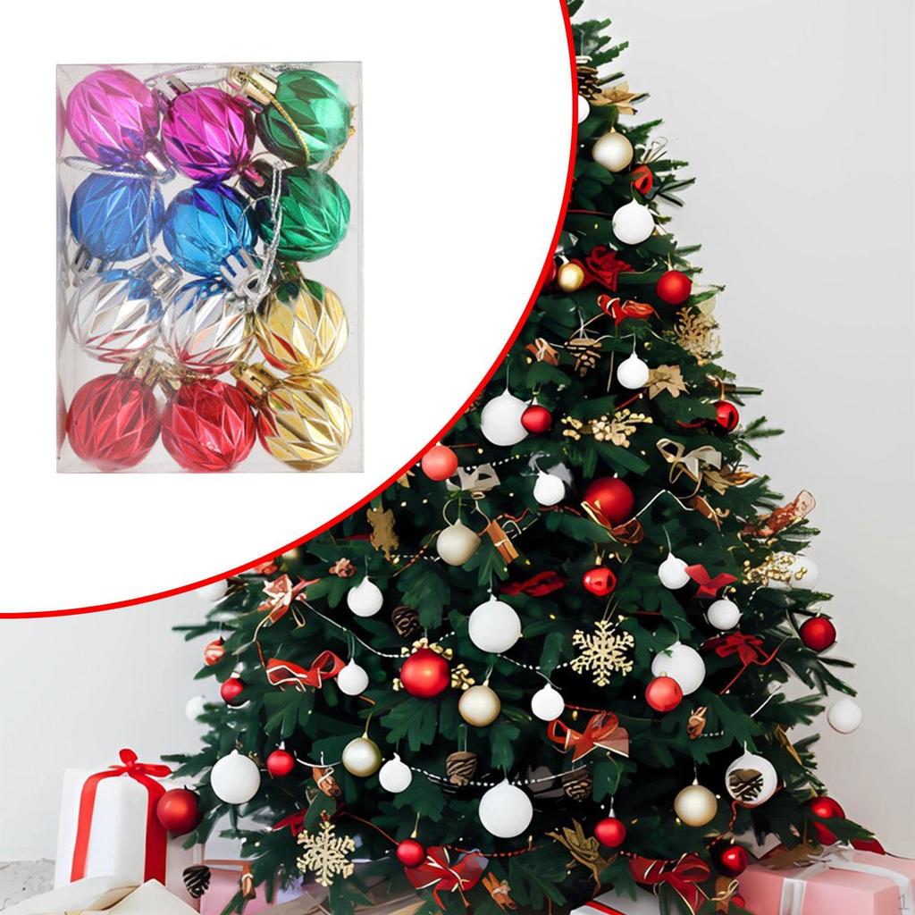 12 Pieces Christmas Ball Ornaments Tree Hanging Xmas Decor