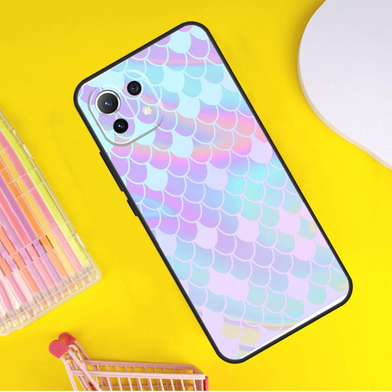 Акварельный Чехол с Имитацией Чешуи Русалки для Xiaomi 14 Ultra 13 11T 12T 13T 14T Pro POCO X6 X7 Pro X3 X5 F3 F5 F6 M6 Pro