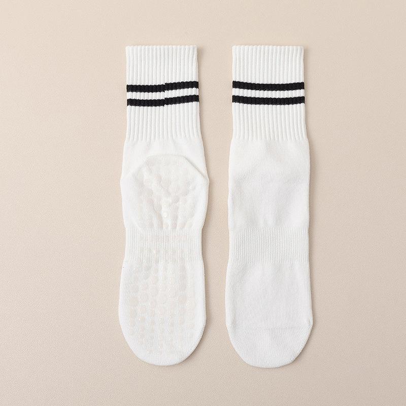 Женские осенне-зимние фитнес-носки для йоги и спорта, высокие, нескользящие для пола