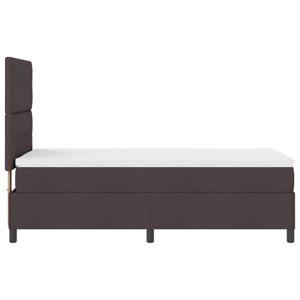 Boxspring bed with headboard Dark Brown 100 x 200 cm Fabric