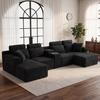 147-calowa modułowa sofa narożna w kształcie litery U, Duża nowoczesna sofa typu chmura do salonu, Wbudowane uchwyty na kubki, Bezszkieletowa sofa kompresyjna