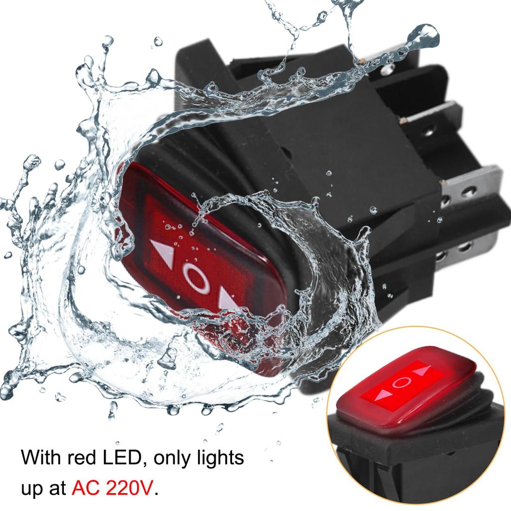 Кулисный переключатель 6-контактный 3-позиционный реверсивный переключатель постоянного тока 12 В 10 А переключатель управления двигателем водонепроницаемый для автомобиля кнопка лодки с проводом 2 шт.