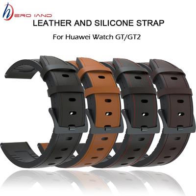 20/22 мм ремешок для часов Huawei Watch GT/GT2 42 мм 46 мм натуральная кожа силиконовые ремешки для часов для huawei Honor Watch Magic Bracelet