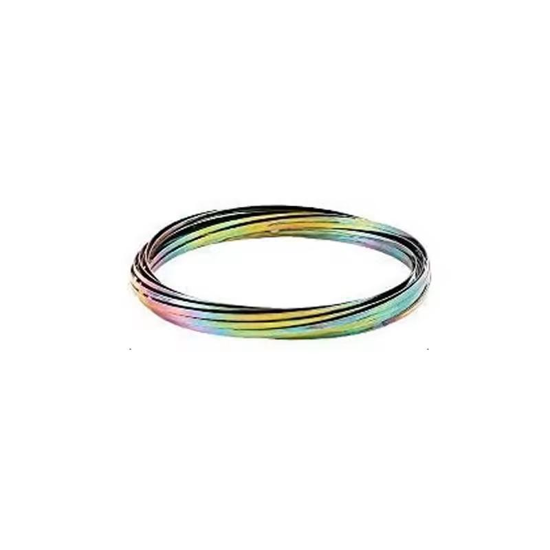 Decompression Magic Bracelet Flow Ring Anti-Stress Kinetic Spring Stainless Steel 3D Shaped Sensory Color Rings Fun Party Toys